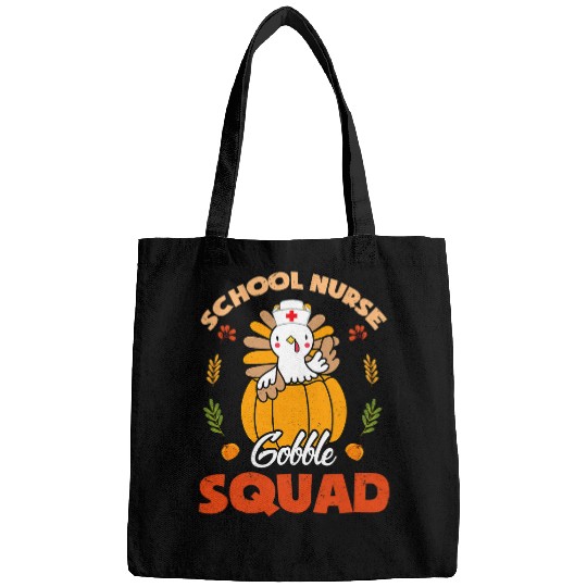 School nurses Gobble Squad Turkey RN Thanksgiving Matching Bags