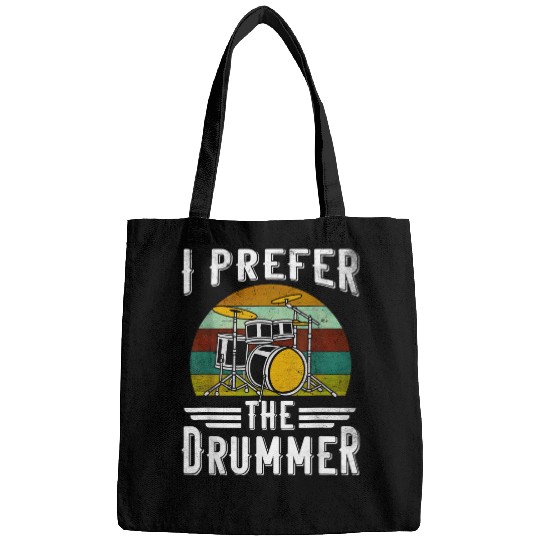 I Prefer The Drummer Ladies Music Drumming Vintage Bags