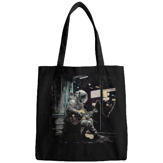 Astronaut Cowboy Guitar Musician Nashville Cool Graphic Art Bags