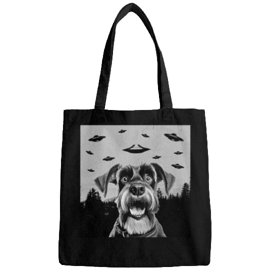 Alien UFO Funny Standard Schnauzer Dog Lover Men Women Kids 1 Bags