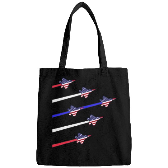 F22 Raptor American Flag 4th of July Red White Blue Airshow 1 Bags