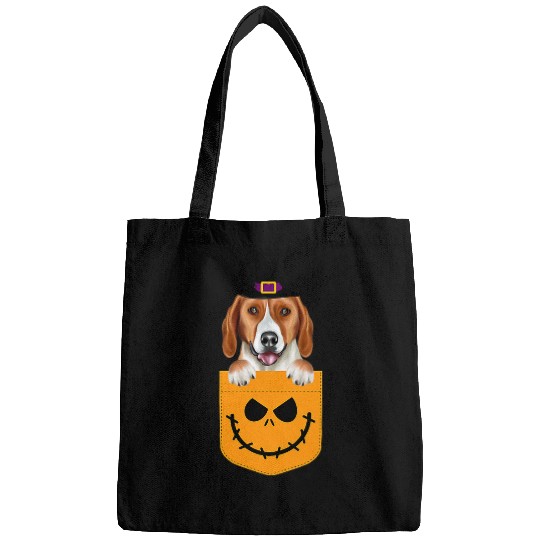 Halloween Pocket American Foxhound Scary Jack O Lantern Bags