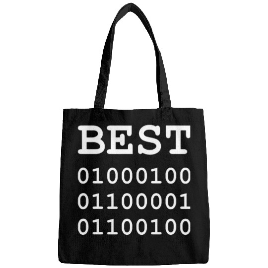 bests Dad Binary Code for Coders Fathers Crypto Art NFT Geek Bags