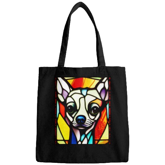Chihuahua Stained Glass Pop Art 1 Bags