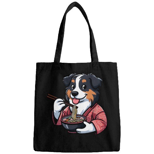 Australian Shepherd Ramen Funny Dog Japanese Food Bags