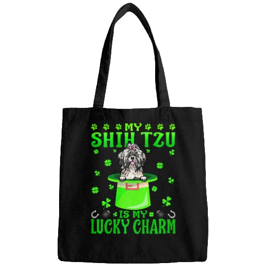 My Shih Tzu Is My Lucky Charm St Patricks Day Bags