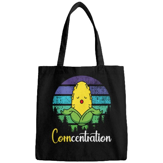Retro Distressed Corncentration Funny Lotus Yoga Corn Woman Bags