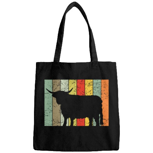 Cow Lover Highland Cattle Cow LongHaired Scottish Cattle Retro Gift Bags