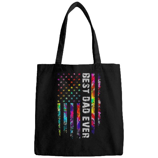 bests Dad Ever USA Flag Tie Dye Father Mother Family Love Bags