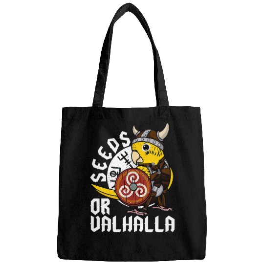 Seeds Or Valhalla I Viking Parrot I Yellow Budgie Budgerigar Bags