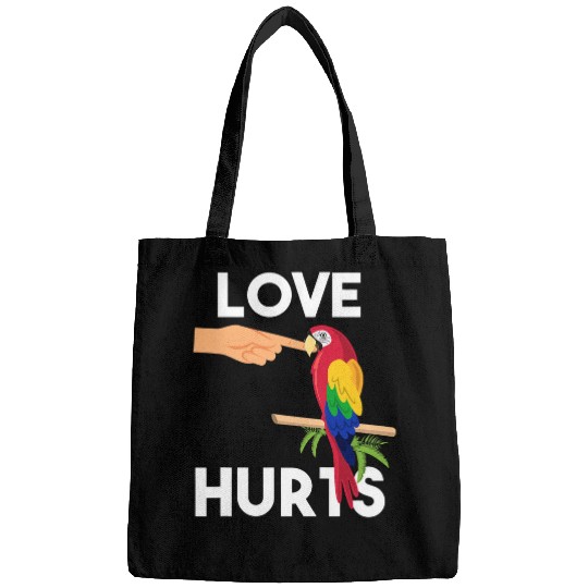 Love Hurts Macaw Parrot Bite Funny Bird Lover Gifts Bags