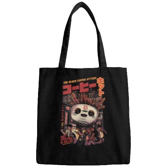 Black Coffee Magic Kaiju Monster Japanese Art Bags