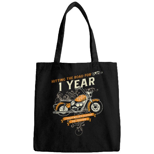 Hitting The Road for 1 Year Biker 1st Wedding Anniversary Bags