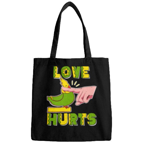 Love hurts the elegant parrot budgie cockatiel Bags