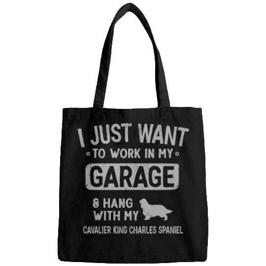 Funny Cavalier King Charles Spaniel Dad Garage Men Hang With Bags