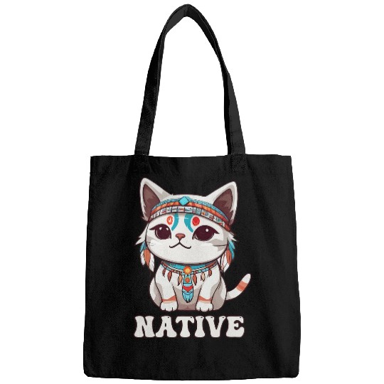 Cute American Native Indian Kawaii Cat Woman Girl Bags