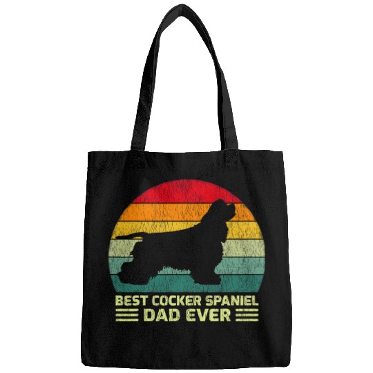Mens Funny vintages bests Cocker Spaniel Dad Ever Fathers Day Bags