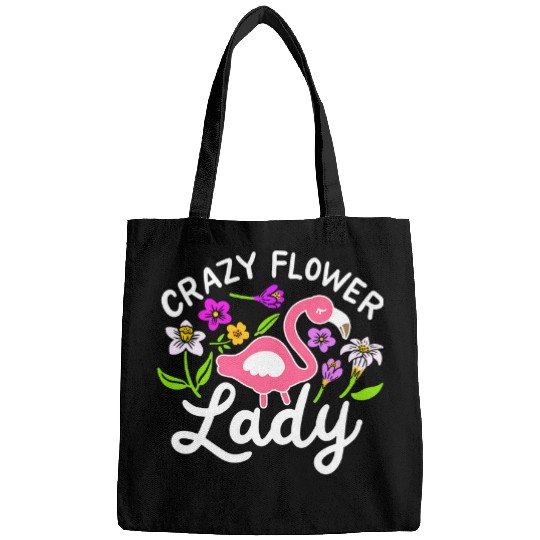 crazys Flower Lady Cute Flowers Lover Flamingo Florist Bags