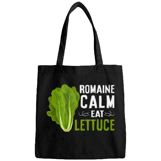Romaine Calm Eat Lettuce Vegetable Puns And Vegetarian Humor Bags