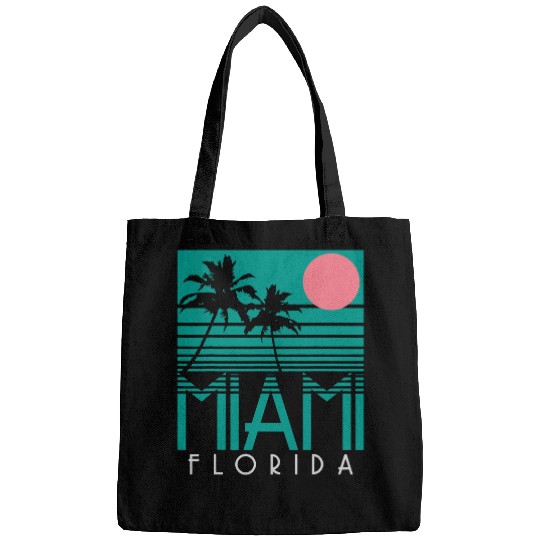 Surf Life Miami Florida vintages Retro Palm Trees Beach Summer Surf Bags