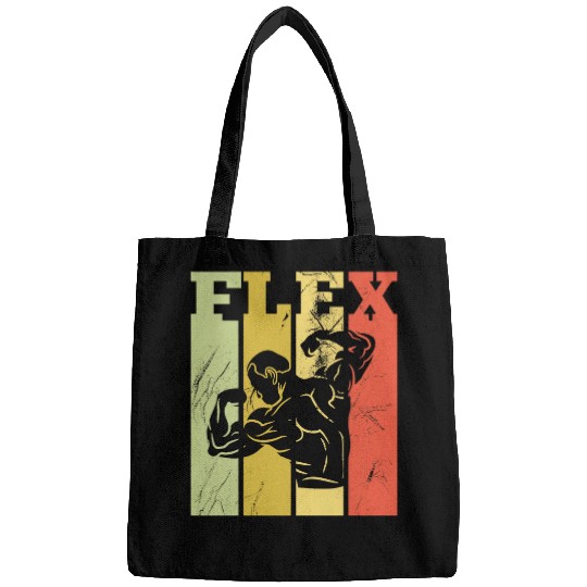 Gym Flex Workout Muscle Weightlifting Retro Bags