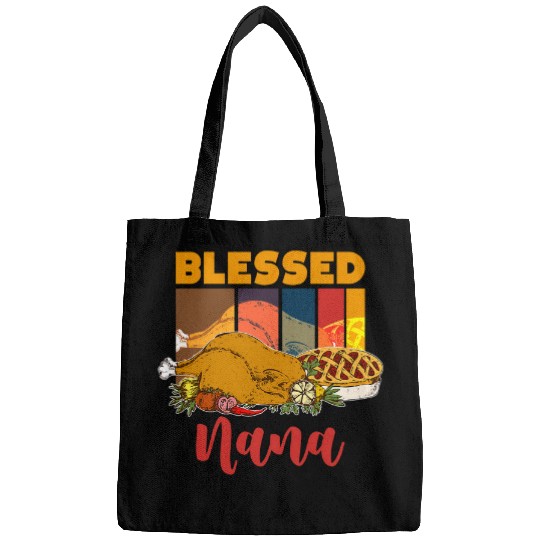 Retro Family Holiday Turkey Day Blessed Nana Thanksgiving Bags