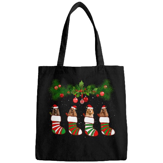 Funny Cocker Spaniel In Socks Christmas Dog Lovers Xmas Bags
