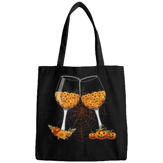 Pumpkin Wines Glass Spider Web Costume Easy Halloween Bags