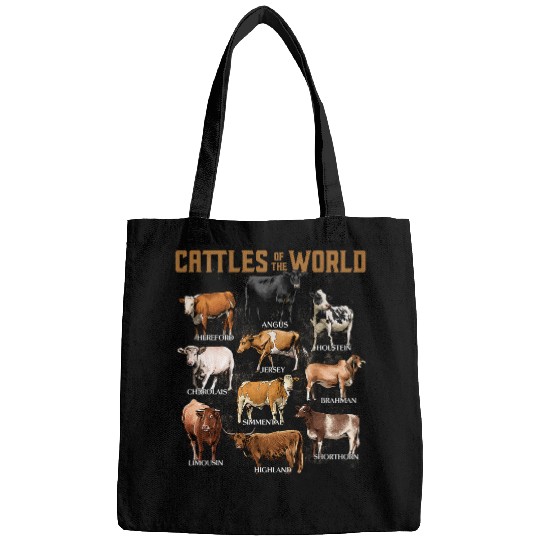 Cow Lover Heifer Cattles of the World Educational Barn Farm Animal Bags