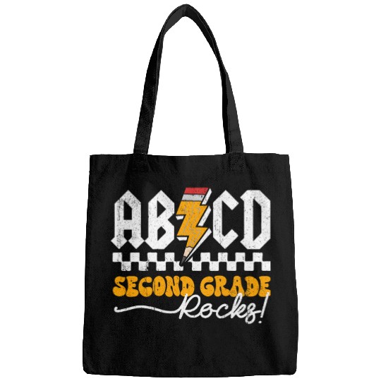 AB CD Second Grade Rocks 2nd Grader Teacher Boys Girls Kids Bags