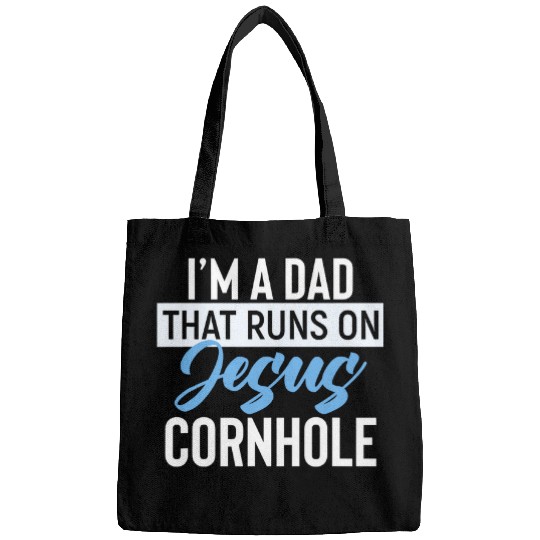 Lacrosse Gift Im A Dad That Runs On Jesus Corn Hole God Bags