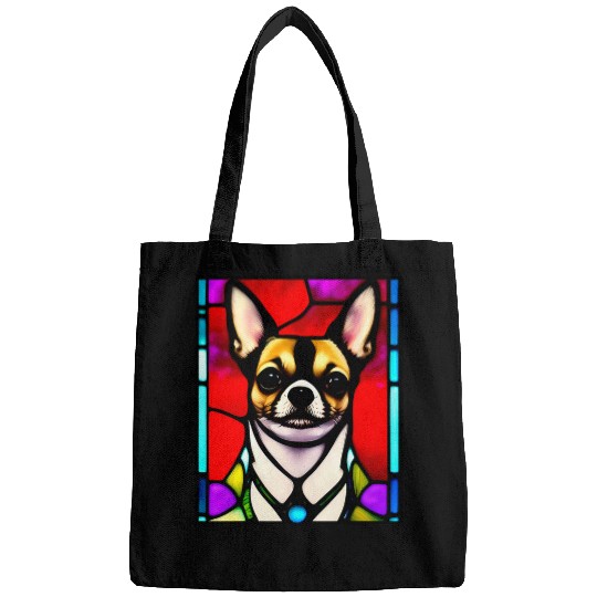 Chihuahua Stained Glass Pop Art 2 Bags