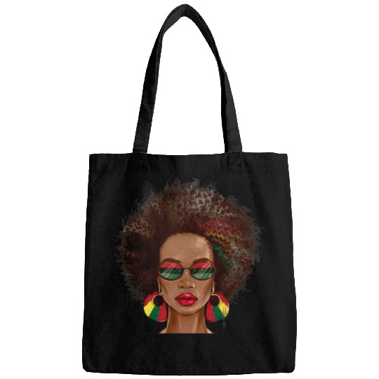 Black Woman Juneteenth Art Africa Flag Sunglasses Melanin Bags