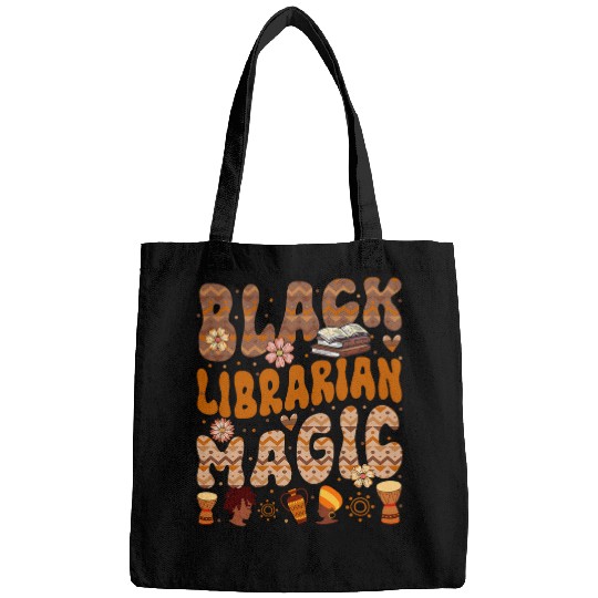 Black Costume Librarian Proud Job Floral Afro Black History Bags