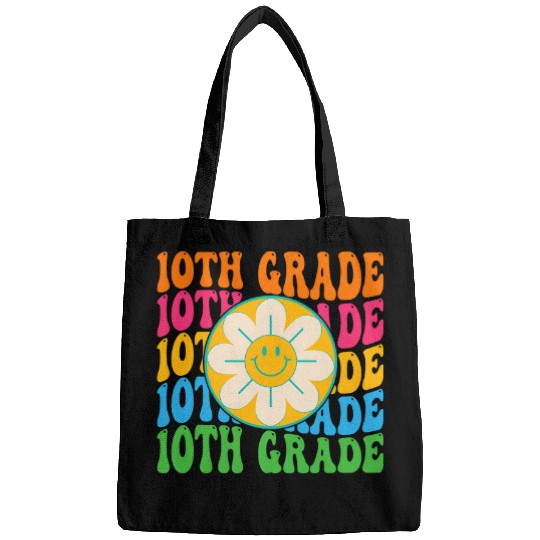 10th Grade Vibes Face Retro Teachers Boy Kids Back To School Bags