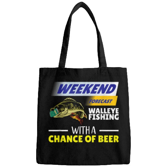 Fishing Fun Walleye Fishing Funny Beer Lover Walleye Fishing Fisherman Bags