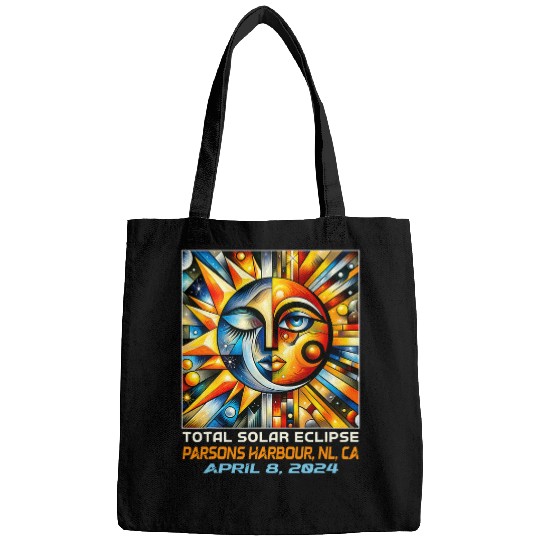 Cubism Solar Eclipse Parsons Harbour Newfoundland Canada 1 Bags