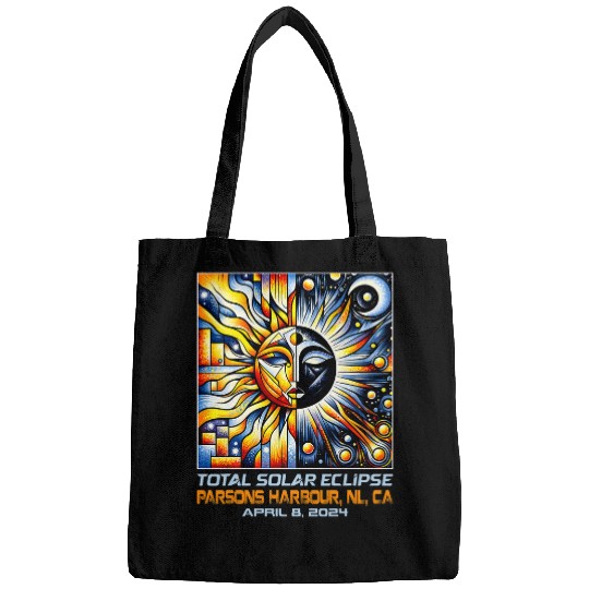 Cubism Solar Eclipse Parsons Harbour Newfoundland Canada Bags
