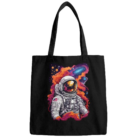 Astronaut Discovers Space Colourful Galaxies Stars Nebula Bags