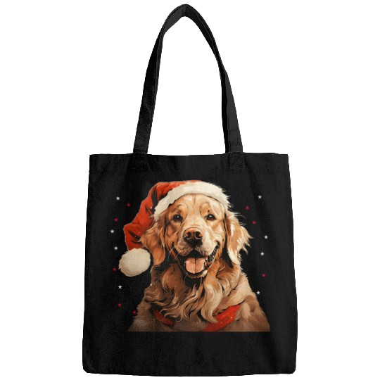Golden Retriever dog Christmas Santa Hat Bags