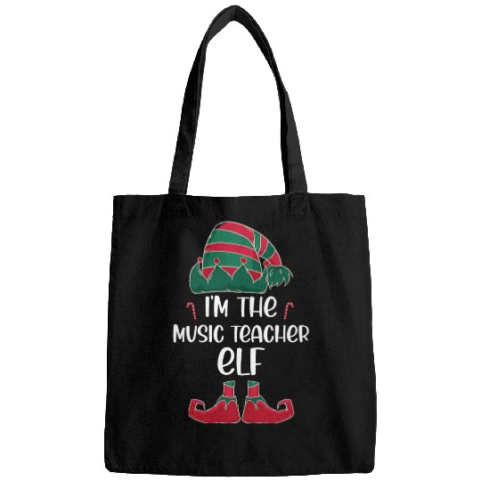 Im the Music teacher elf Christmas party matching Bags
