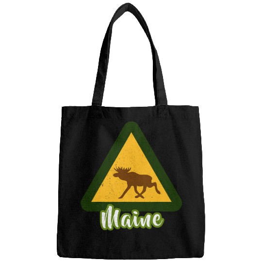 Lacrosse Gift Maine Wildlife Moose Crossing Sign Bags
