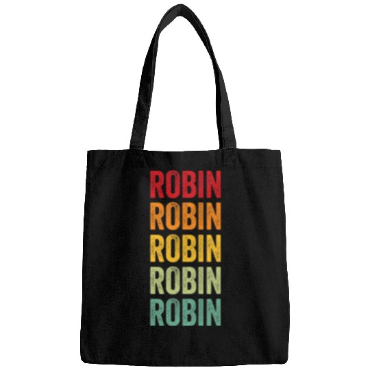 Robin Rainbow Repetition of Robin Name Text Bags