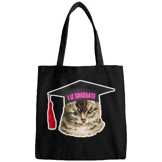 Funny High School and College Graduation Cat Lovers Art Bags