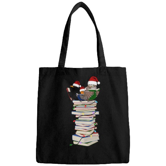 Robin Owl Blackbird Christmas Birds with Books Animal Bags
