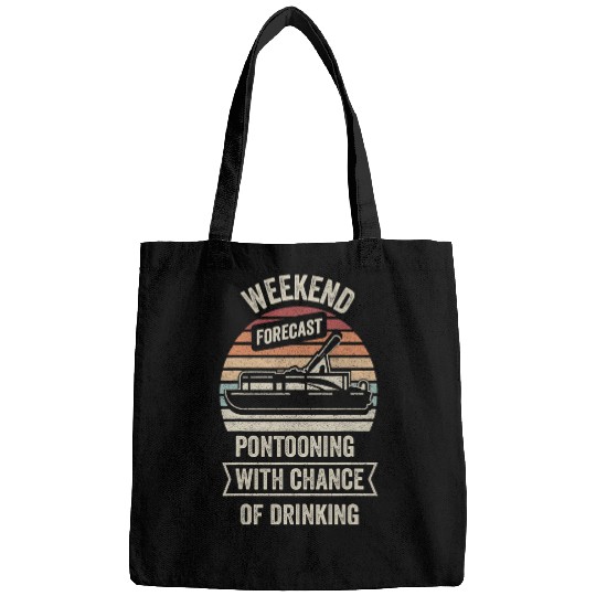 Pontoon Fun vintages Retro Weekend Forecast Pontooning Pontoon Boat Bags