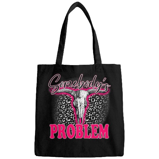 Leopard Somebodys Problem Bull Skull Western Country Cowboy Bags