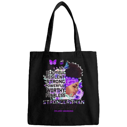 Epilepsy Awareness Black Girl Stronger Than The Storm Bags