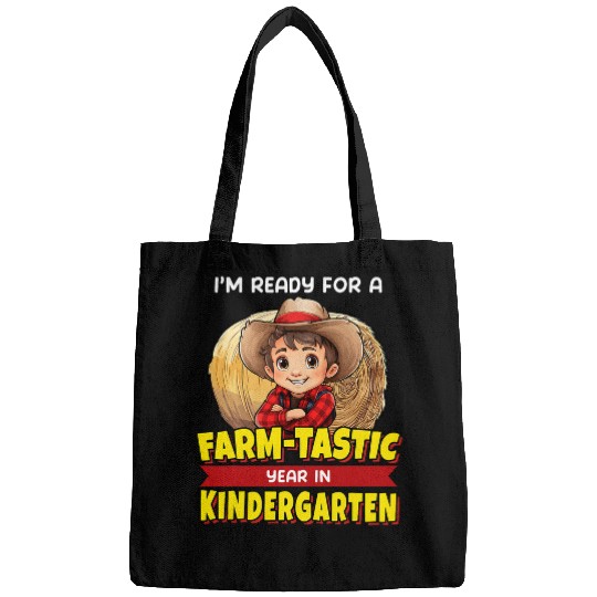 Cute Kindergarten Ready for Back to School Farmer Boy Bags