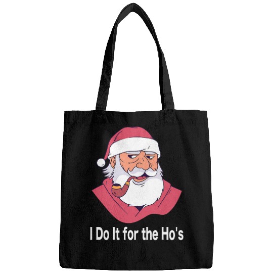 I Do It For The Hos Funny Evil Santa Claus Christmas Bags